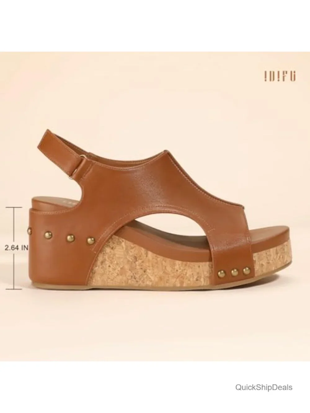 Platform Wedge Sandals Cork Open Toe Adjustable Slingback Comfortable